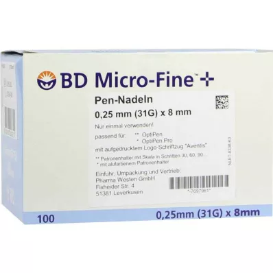BD Micro-Fine + 8 igieł 0,25x8 mm, 100 szt