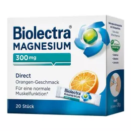 BIOLECTRA Magnesium 300 mg Direct Orange Sticks, 20 szt