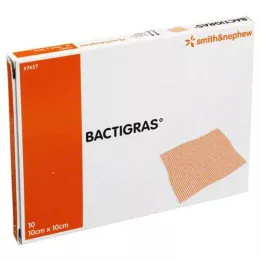 BACTIGRAS antyseptyczna gaza parafinowa 10x10 cm, 10 szt