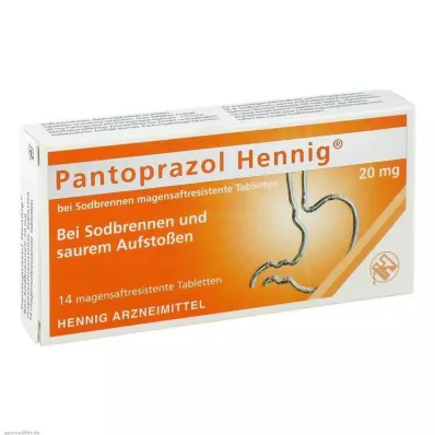 Pantoprazole Hennig b.Zgaga 20 mg tabletki dojelitowe, 14 szt Pantoprazole Hennig b.Zgaga 20 mg tabletki dojelitowe, 14 szt