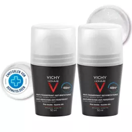 VICHY HOMME Deo Roll-on do skóry wrażliwej 48h DP, 2X50 ml
