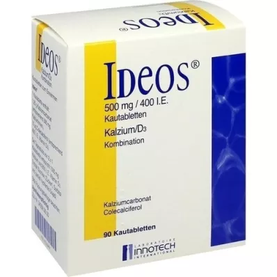 IDEOS 500 mg/400 j.m. Tabletki do żucia, 90 szt