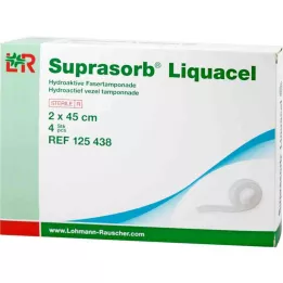 SUPRASORB Liquacel hydroakt.Faserverb.2x45 cm, 4 szt