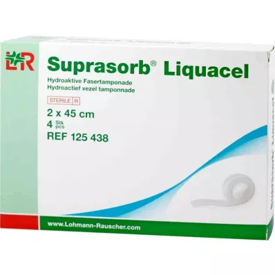 SUPRASORB Liquacel hydroakt.Faserverb.2x45 cm, 4 szt