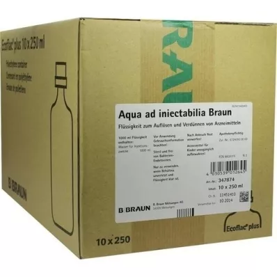 AQUA AD injectabilia Ecoflac Plus roztwór do infuzji, 10 x 250 ml