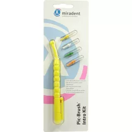 PIC BRUSH Zestaw Intro żółty 1 uchwyt + 4 szczotki, 1 p
