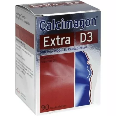 CALCIMAGON Tabletki do żucia Extra D3, 90 szt