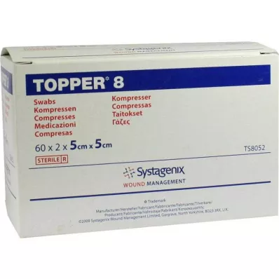 Topper 8 kompresów sterylnych 5x5cm, 60X2 szt