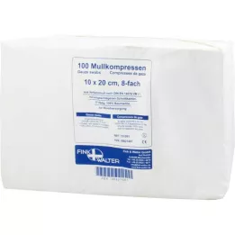 MULLKOMPRESSEN 10x20 cm niesterylne 8x, 100 szt