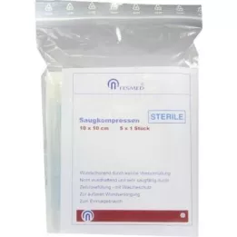 SAUGKOMPRESSEN sterylny 10x10 cm, 5X1 szt