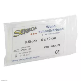SENADA Szybki opatrunek na ranę 6x10 cm, 8 szt