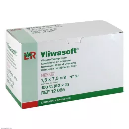 VLIWASOFT Kompresy włókninowe 7,5x7,5 cm sterylne 6l, 50X2 szt