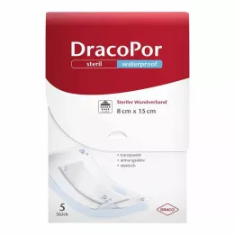 DRACOPOR wodoodporny opatrunek na ranę 8x15 cm sterylny, 5 szt