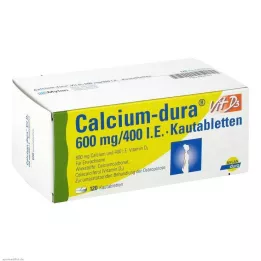 CALCIUM DURA Witamina D3 600 mg/400 j.m. Tabletki do żucia, 120 szt