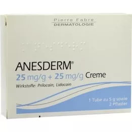 ANESDERM 25 mg/g + 25 mg/g kremu + 2 plastry, 5 g