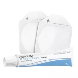ANESDERM 25 mg/g + 25 mg/g kremu + 2 plastry, 5 g