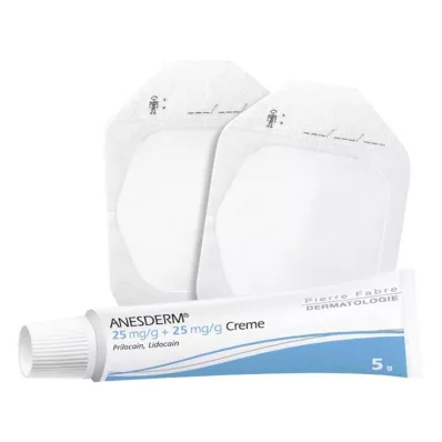 ANESDERM 25 mg/g + 25 mg/g kremu + 2 plastry, 5 g