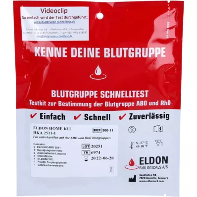 BLUTGRUPPE Szybki test Eldon Home-Kit HKA 2511-1, 1 szt