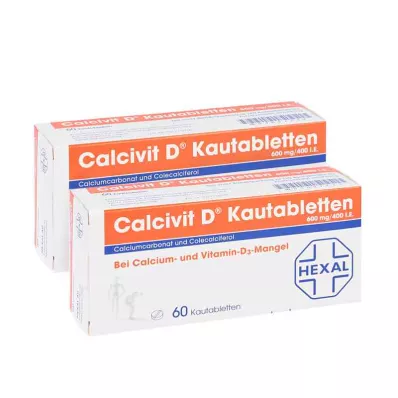 Calcivit D tabletki do żucia 600mg/400 jednostek międzynarodowych (120 sztuk)