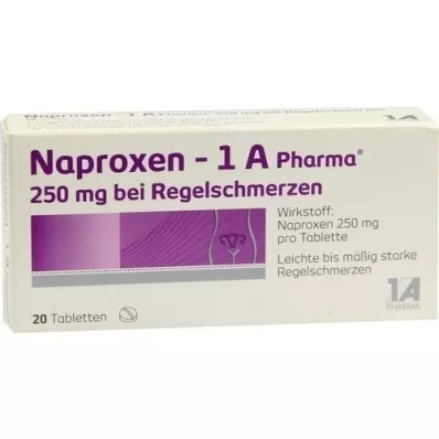 NAPROXEN-1A Pharma 250 mg na bóle miesiączkowe, 20 szt