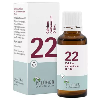 Biochemia Pflueger 22 Calcium carbonicum D 6 kropli, 30 ml Biochemia Pflueger 22 Calcium carbonicum D 6 kropli, 30 ml