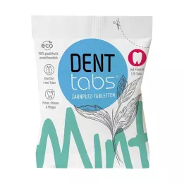 DENTTABS Tabletki do szczoteczki do zębów stewia-mięta z fluorem, 125 szt