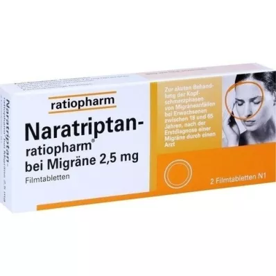 NARATRIPTAN-ratiopharm na migrenę tabletki powlekane, 2 szt
