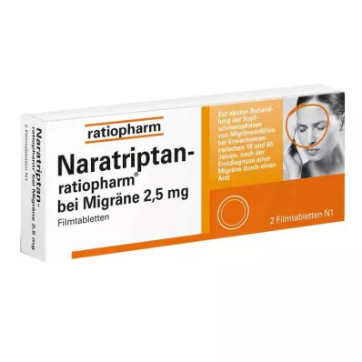 Naratriptan Ratiopharm na migrenę tabletki powlekane, 2 szt Naratriptan Ratiopharm na migrenę tabletki powlekane, 2 szt