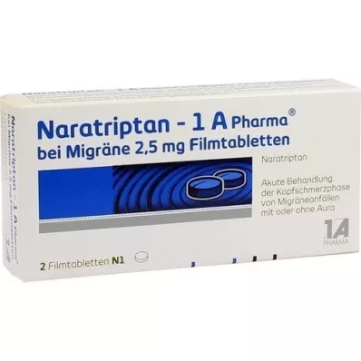 NARATRIPTAN-1A Pharma na migrenę 2,5 mg tabletki powlekane, 2 szt