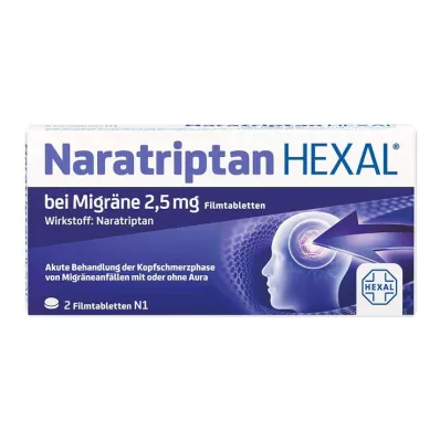 Naratriptan Hexal na migrenę 2,5 mg tabletki powlekane, 2 szt Naratriptan Hexal na migrenę 2,5 mg tabletki powlekane, 2 szt