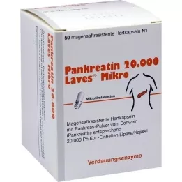 PANKREATIN 20 000 kapsułek twardych powlekanych dojelitowo Laves Micro, 50 szt