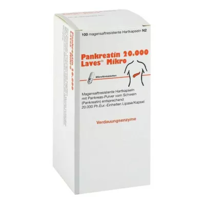 Pancreatin 20000 Laves mikrokapsułki dojelitowe, 100 szt Pancreatin 20000 Laves mikrokapsułki dojelitowe, 100 szt