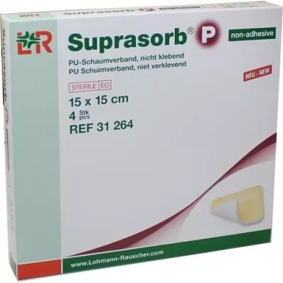 SUPRASORB P PU-Pianka samoprzylepna 15x15 cm, 4 szt