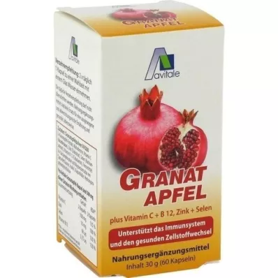 GRANATAPFEL 500 mg plus Vit.C+B12+Zinc+Selenium Caps, 60 szt