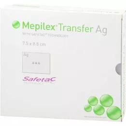 MEPILEX Opatrunek piankowy Transfer Ag 7,5x8,5 cm, 10 szt
