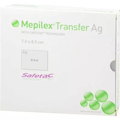 MEPILEX Opatrunek piankowy Transfer Ag 7,5x8,5 cm, 10 szt MEPILEX Opatrunek piankowy Transfer Ag 7,5x8,5 cm, 10 szt