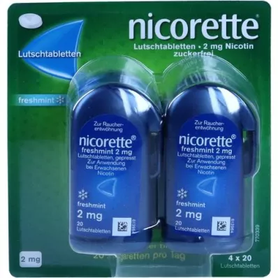 NICORETTE pastylki do ssania freshmint 2 mg prasowane, 80 szt