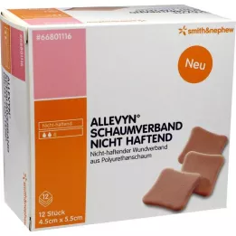 ALLEVYN Nieprzylepny opatrunek piankowy 4,5x5,5 cm, 12 szt