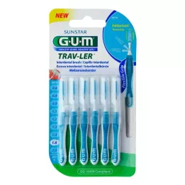 GUM Trav-Ler 1,6mm jodła niebieska międzyzębowa + 6 nasadek, 6 szt