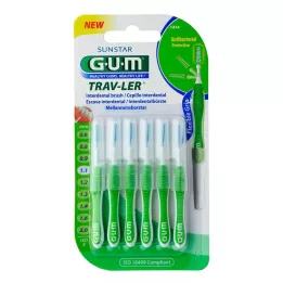 GUM Trav-Ler 1,1mm jodła zieleń międzyzębowa + 6 nasadek, 6 szt