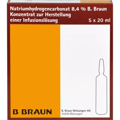 NATRIUMHYDROGENCARBONAT B.Braun 8,4% szkło, 5X20 ml