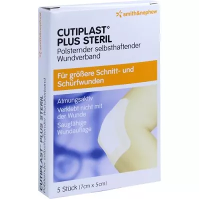 CUTIPLAST Plus sterylny opatrunek 5x7 cm, 5 szt