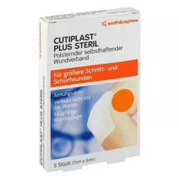 CUTIPLAST Plus sterylny opatrunek 5x7 cm, 5 szt