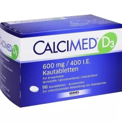 CALCIMED D3 600 mg/400 j.m. Tabletki do żucia, 96 szt