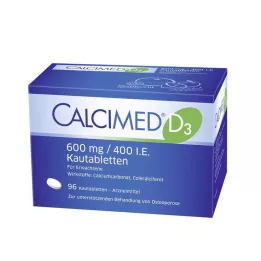 CALCIMED D3 600 mg/400 j.m. Tabletki do żucia, 96 szt