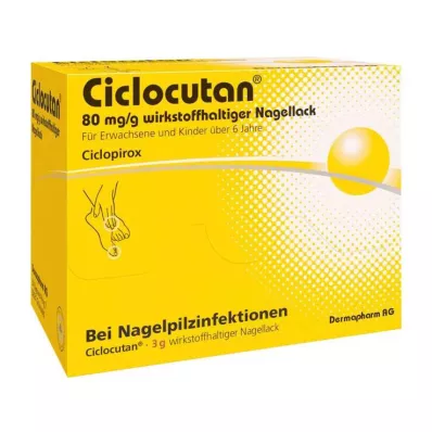 CICLOCUTAN 80 mg/g aktywnego składnika lakieru do paznokci, 3 g