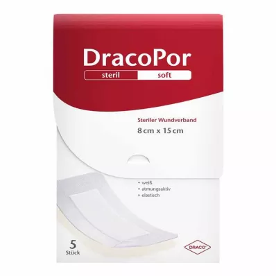 DracoPor Soft biały opatrunek na rany 8x15 cm sterylny, 5 szt DracoPor Soft biały opatrunek na rany 8x15 cm sterylny, 5 szt