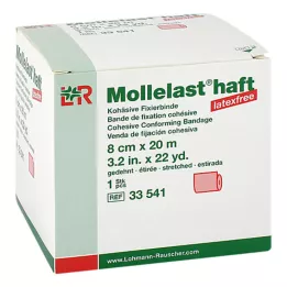 MOLLELAST samoprzylepne bandaże bezlateksowe 8 cmx20 m czerwone, 1 szt