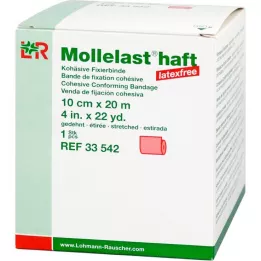 MOLLELAST samoprzylepne bandaże bezlateksowe 10 cmx20 m czerwone, 1 szt