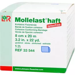 MOLLELAST samoprzylepne bandaże bezlateksowe 8 cmx20 m niebieskie, 1 szt